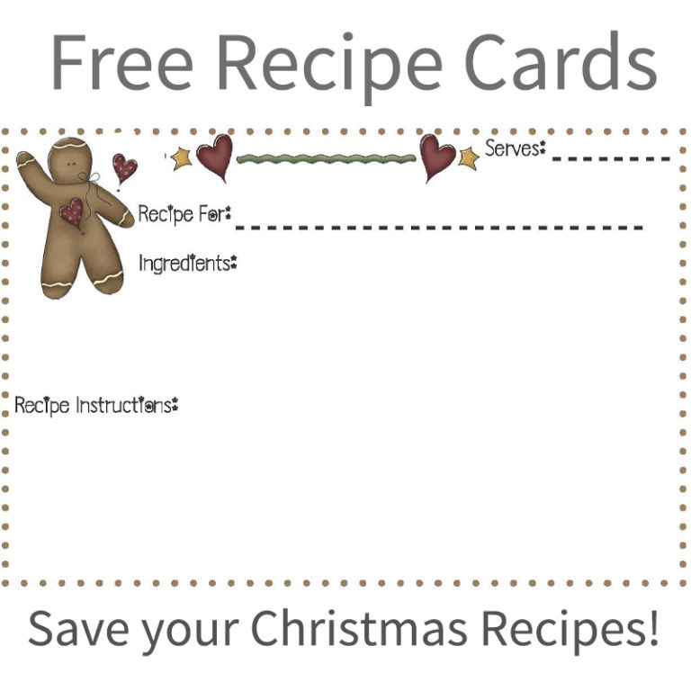 Free Recipe Cards
