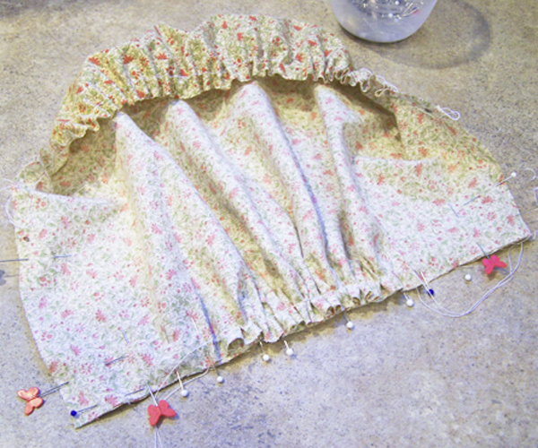 pinned sleeve band, gathered sleeve