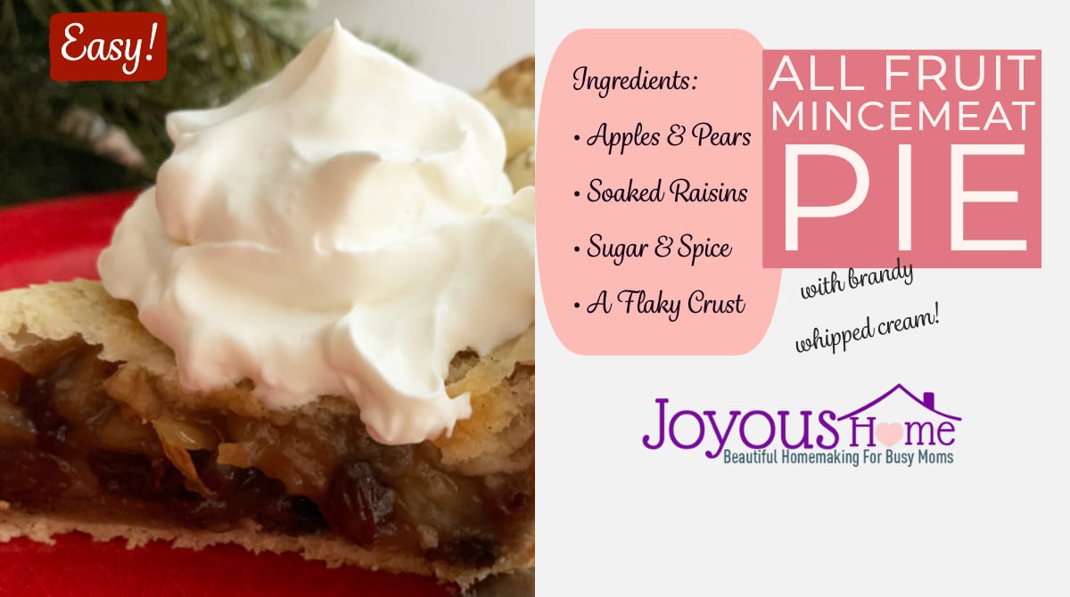 Easy All Fruit Mincemeat Pie Recipe - Joyous Home