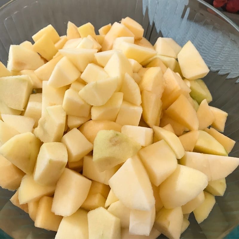Chopped apples for apple butter