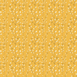 Gold Autumn Fabric with Vines
