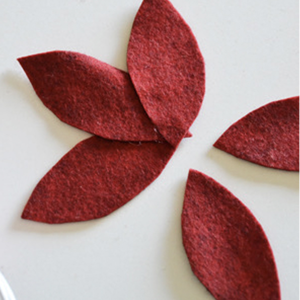 No Sew Felt Poinsettia Ornament - Joyous Home